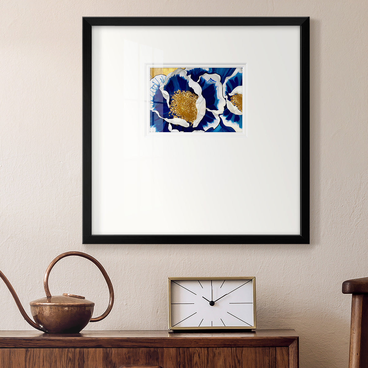 Glue and Gold Floral Premium Framed Print Double Matboard