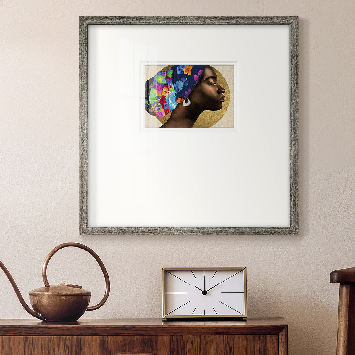 Golden Lady I - Double Matboard Framed Print