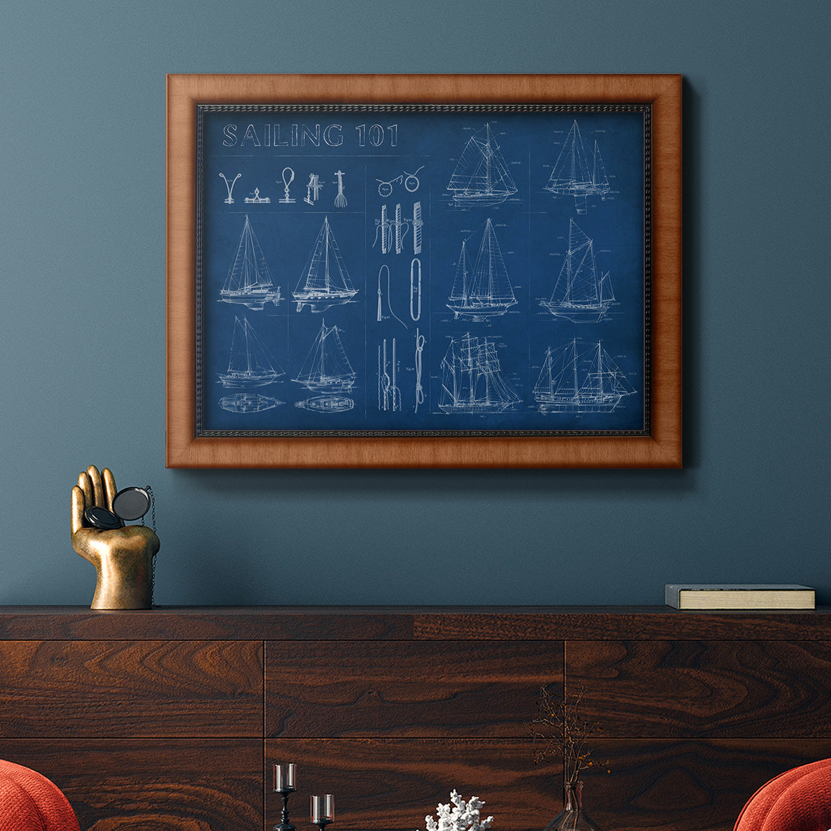 Sailing Infograph Premium Framed Canvas- Ready to Hang