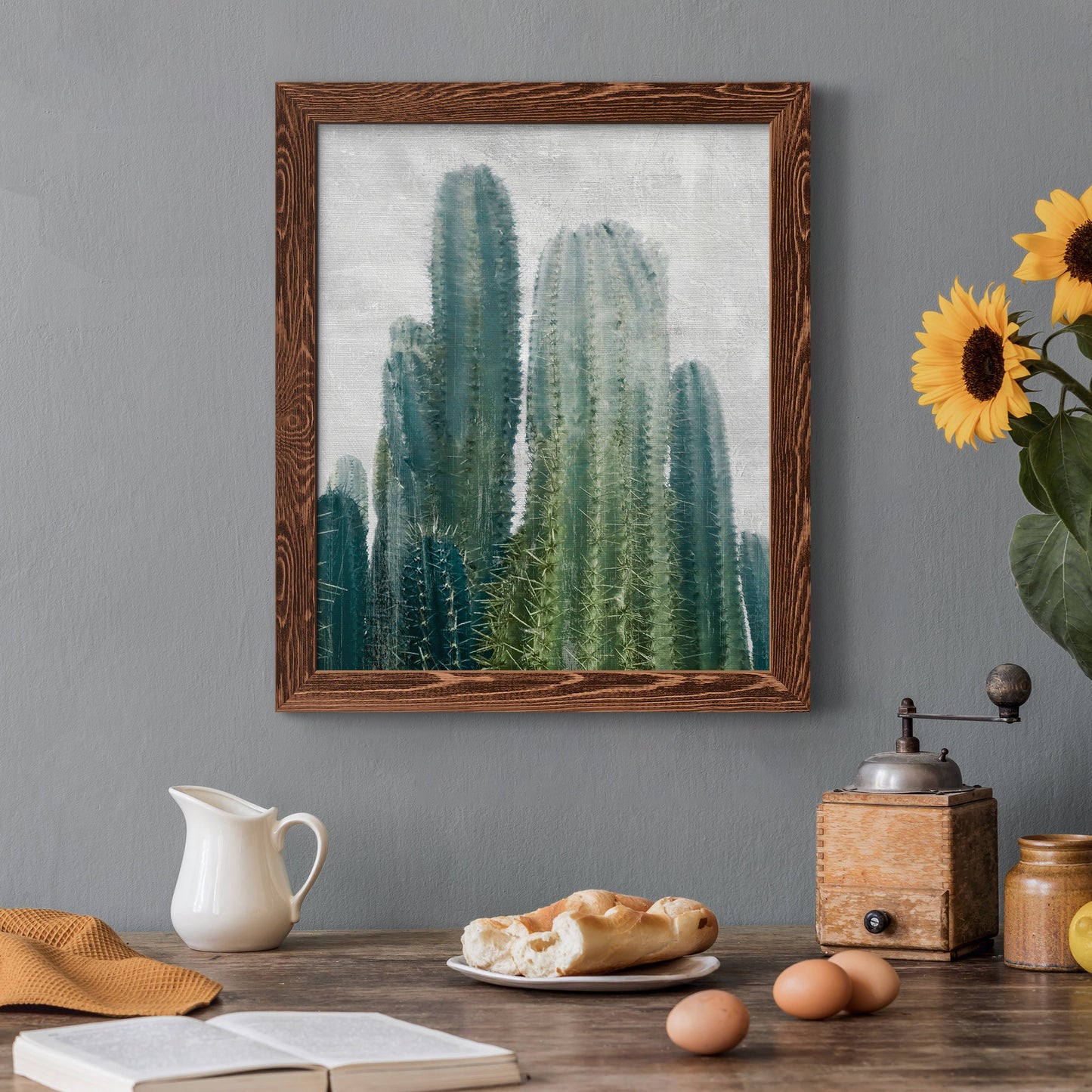 Aruba Cacti II - Barnwood Framed Canvas Print
