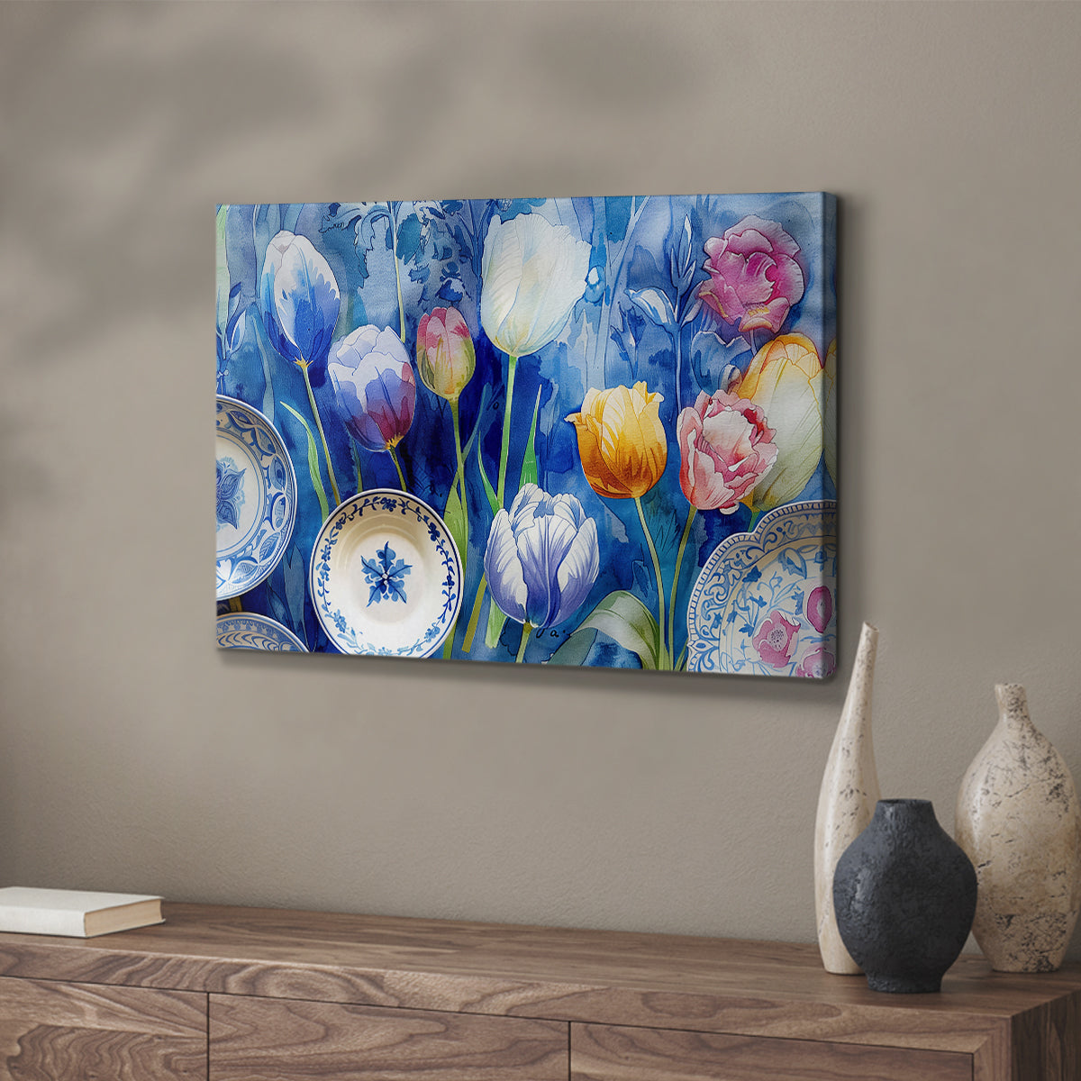 Floral Watercolor L - Canvas Art Print