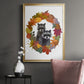 Raccoons Autumn Leaf Wreath - Modern Framed Canvas Print