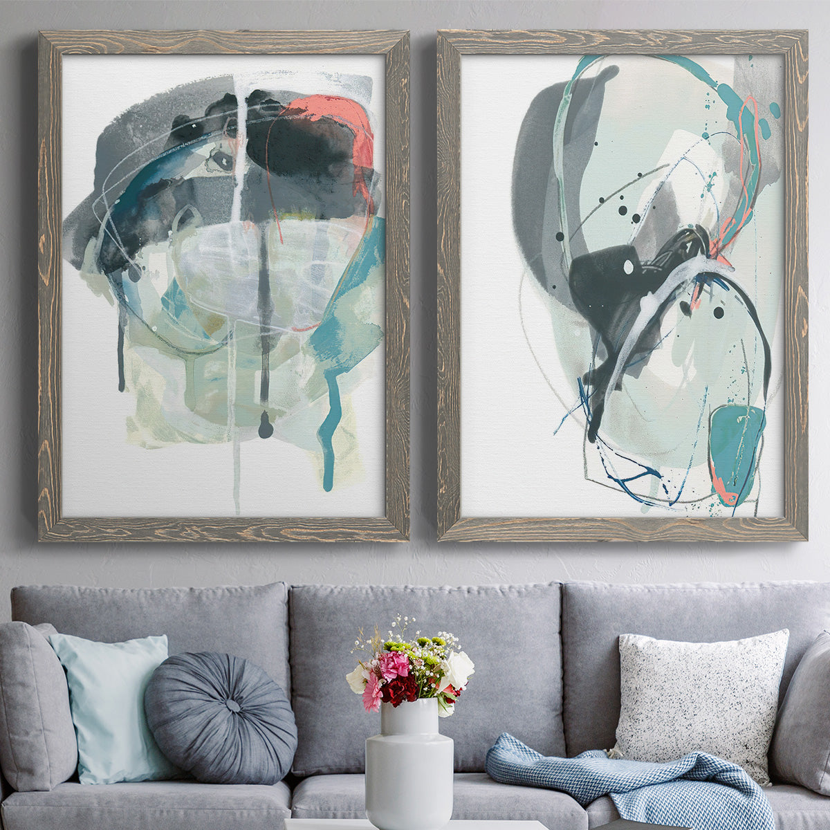 Stone Aperture III - Premium Framed Canvas 2 Piece Set - Ready to Hang