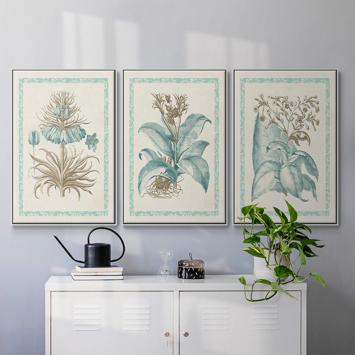 Willow Blue Besler I - Floater Framed Canvas Set