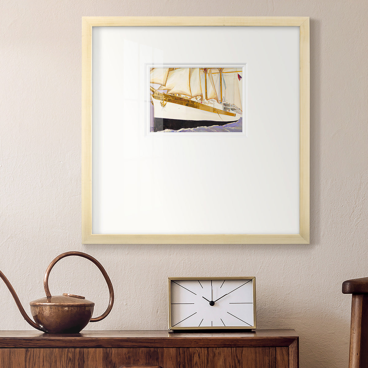 Godlen Sail V Premium Framed Print Double Matboard