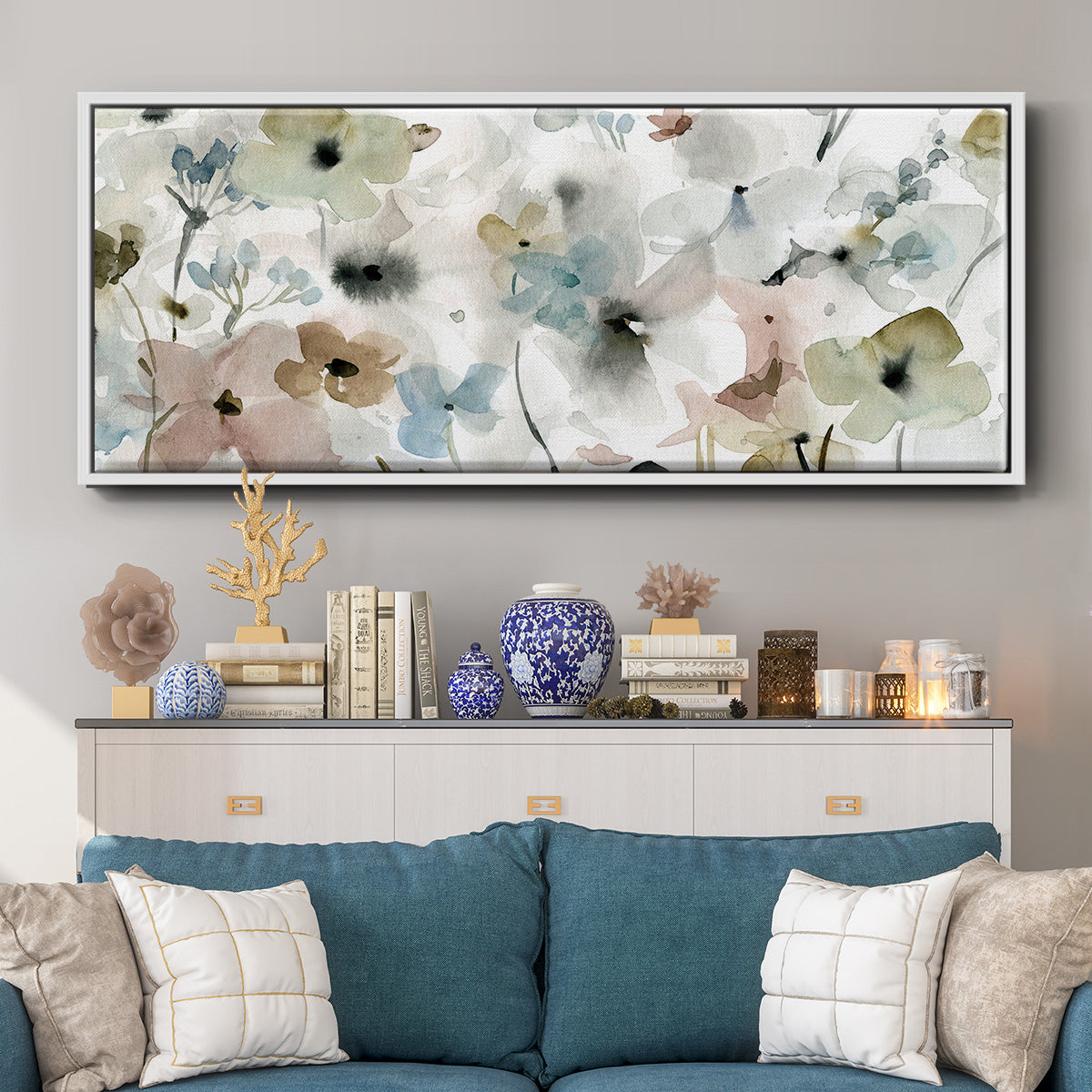 Evening Garden - Floater Framed Canvas Print