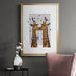 Kissing Giraffes with Birds - Modern Framed Canvas Print