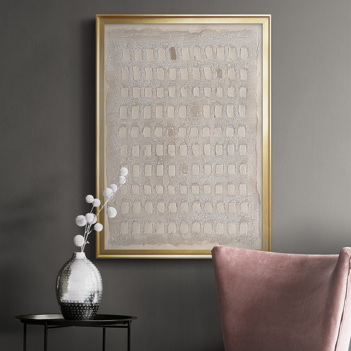 Pearl Punch Card I - Modern Framed Canvas Print