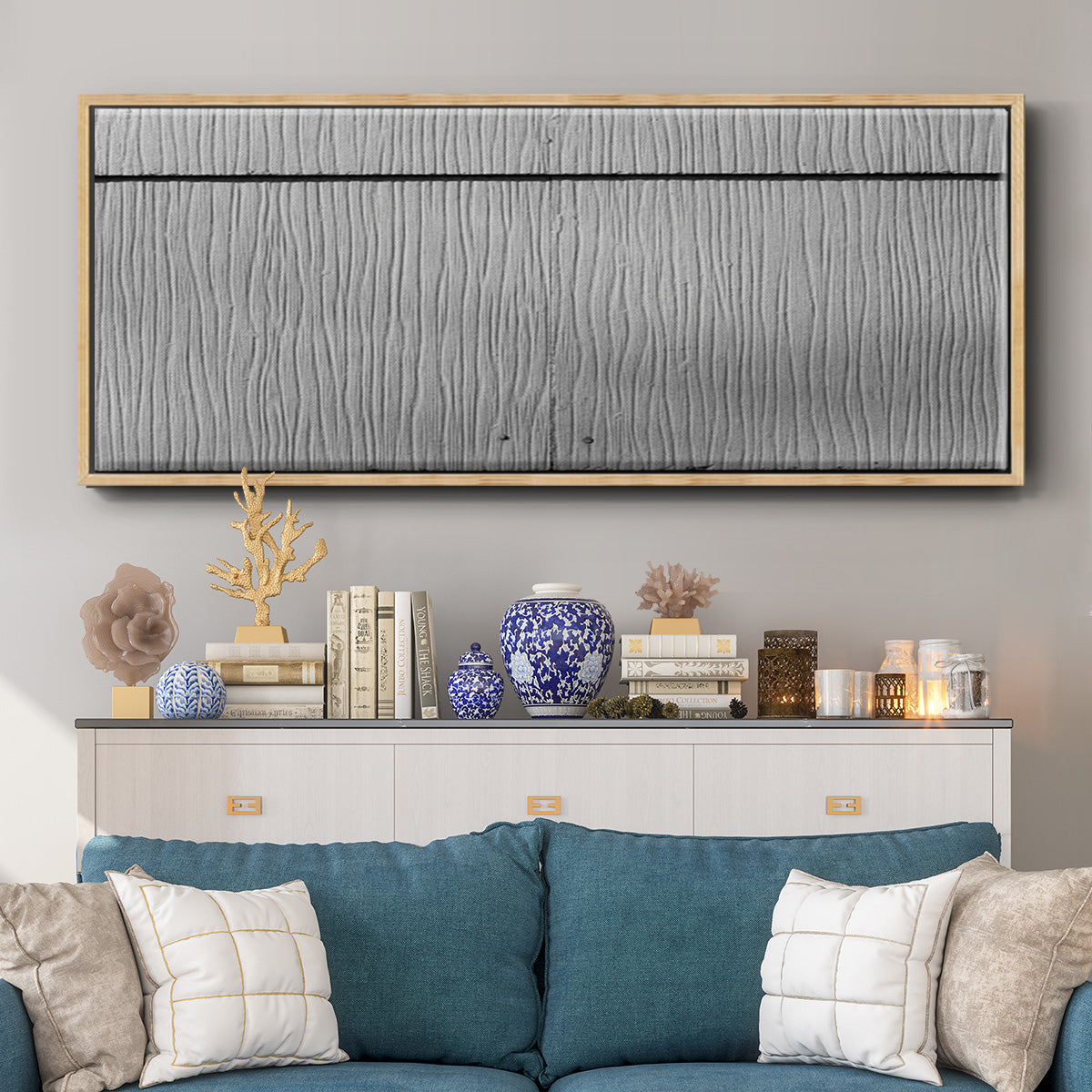 Found Textures I - Floater Framed Canvas Print
