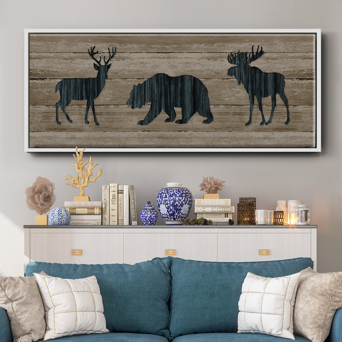 Woodland Trio - Floater Framed Canvas Print
