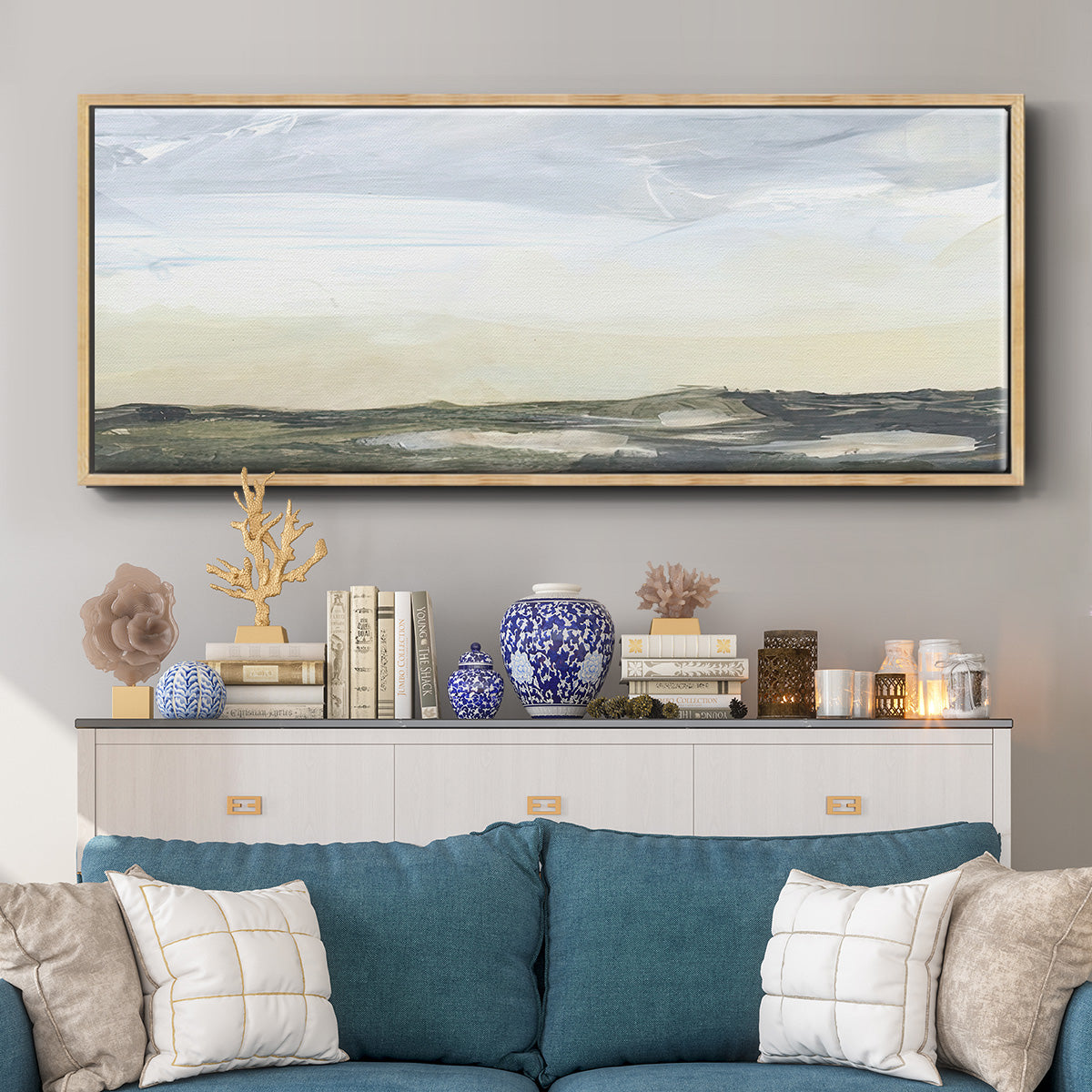 Green Ridge I - Floater Framed Canvas Print