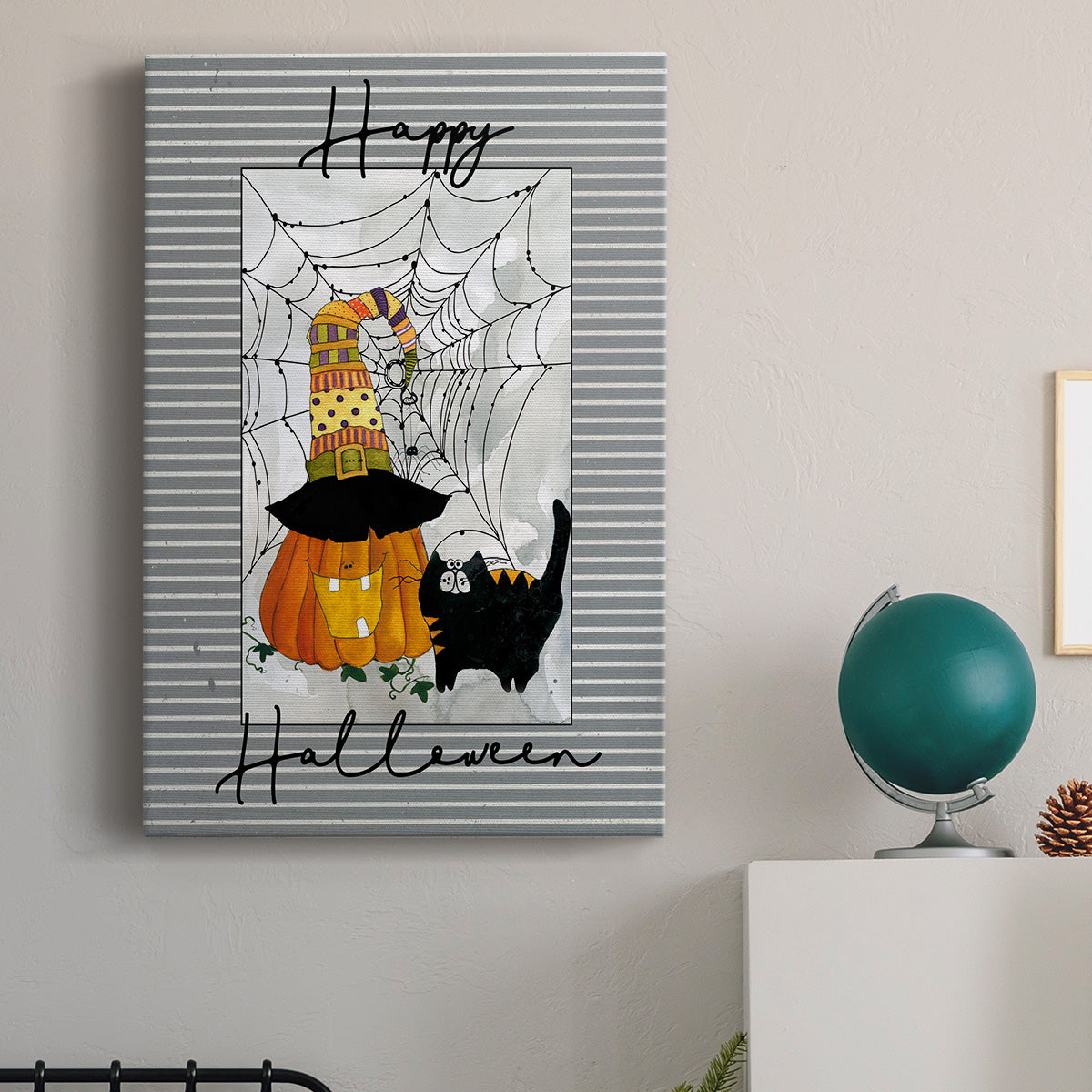 Happy Halloween Pumpkin Premium Gallery Wrapped Canvas - Ready to Hang