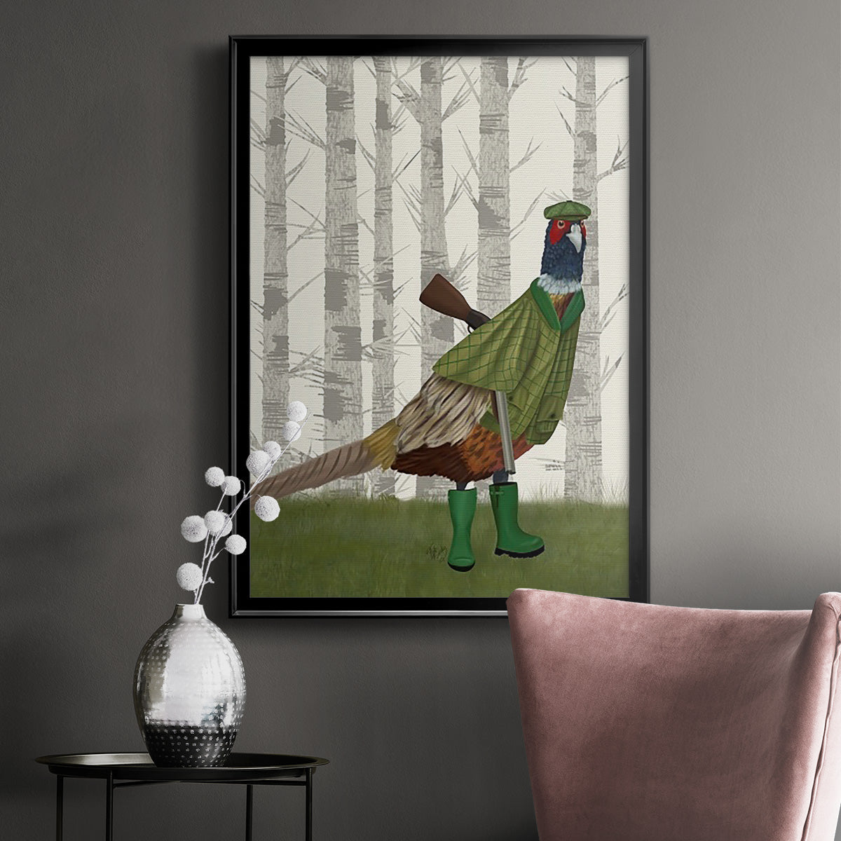 Pheasant Shooting Party 2 - Modern Framed Canvas Print