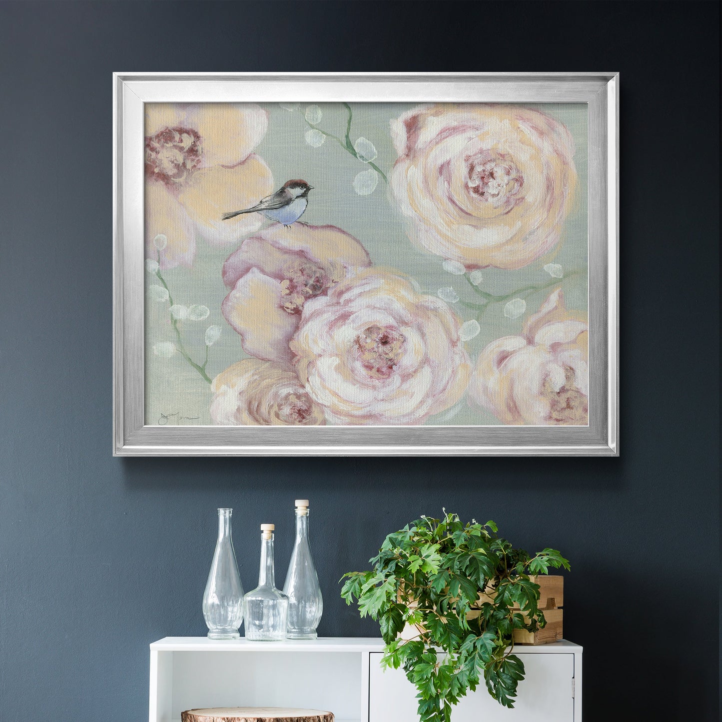 Blush Melody - Modern Framed Canvas Print