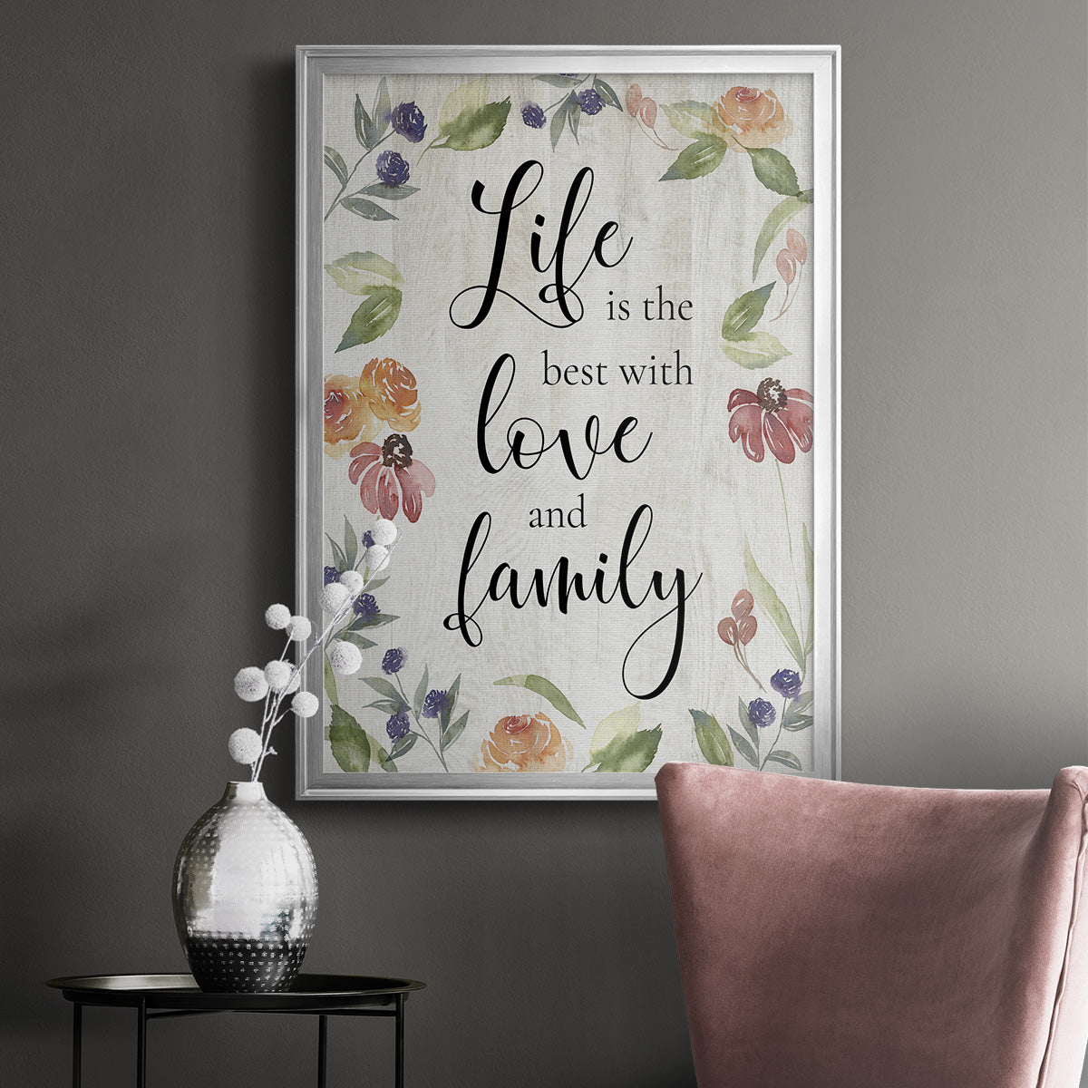 Life is the Best - Modern Framed Canvas Print