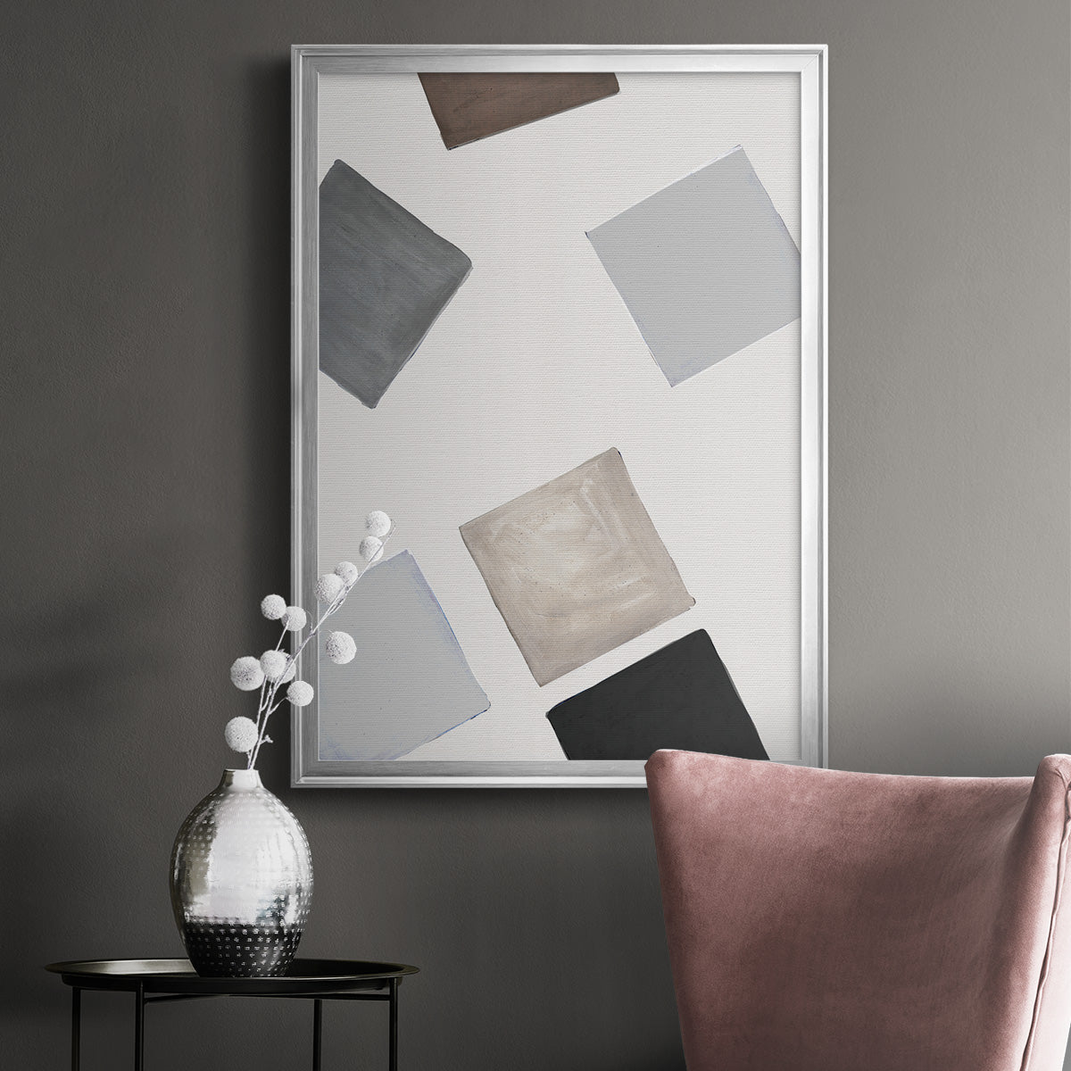Block Encounter Revisit II - Modern Framed Canvas Print