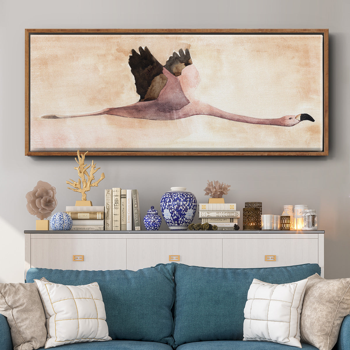 Touching Down II - Floater Framed Canvas Print
