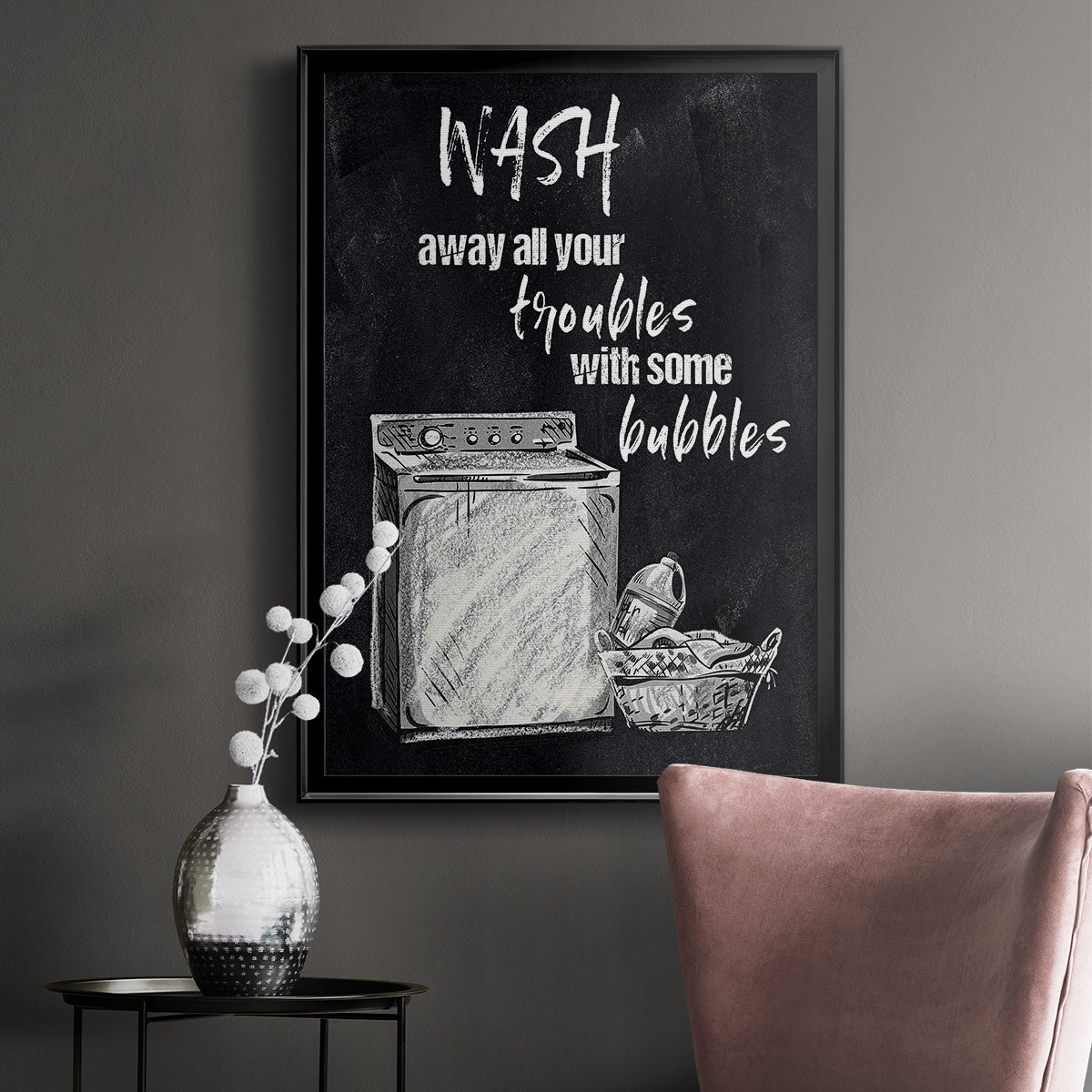 Wash Away Your Troubles - Modern Framed Canvas Print