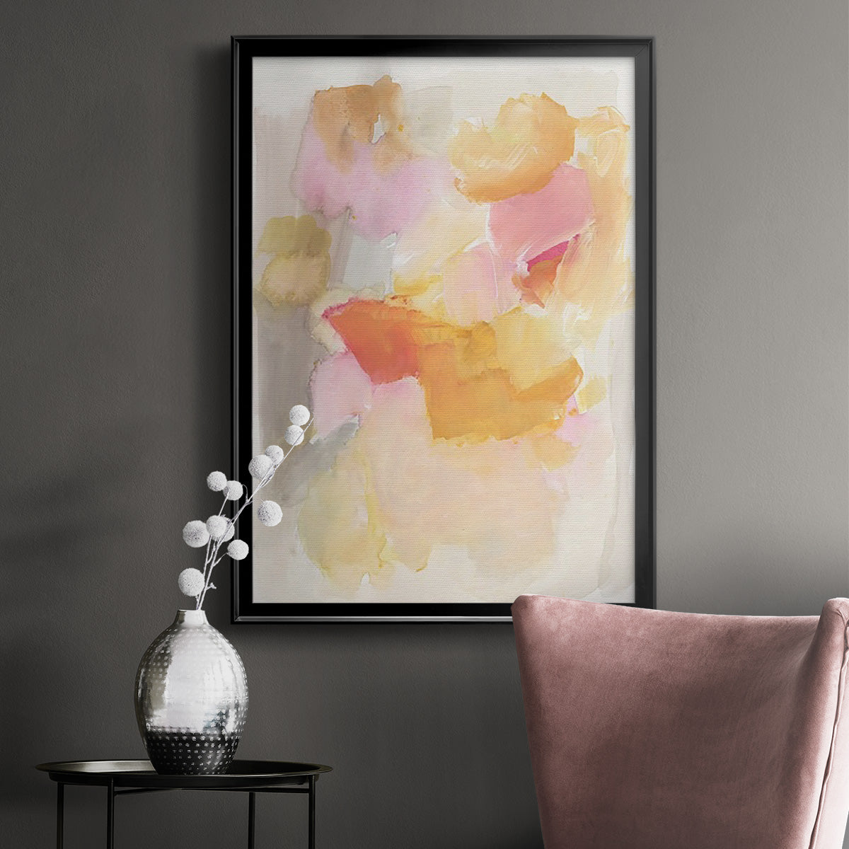 Warm Petals I - Modern Framed Canvas Print