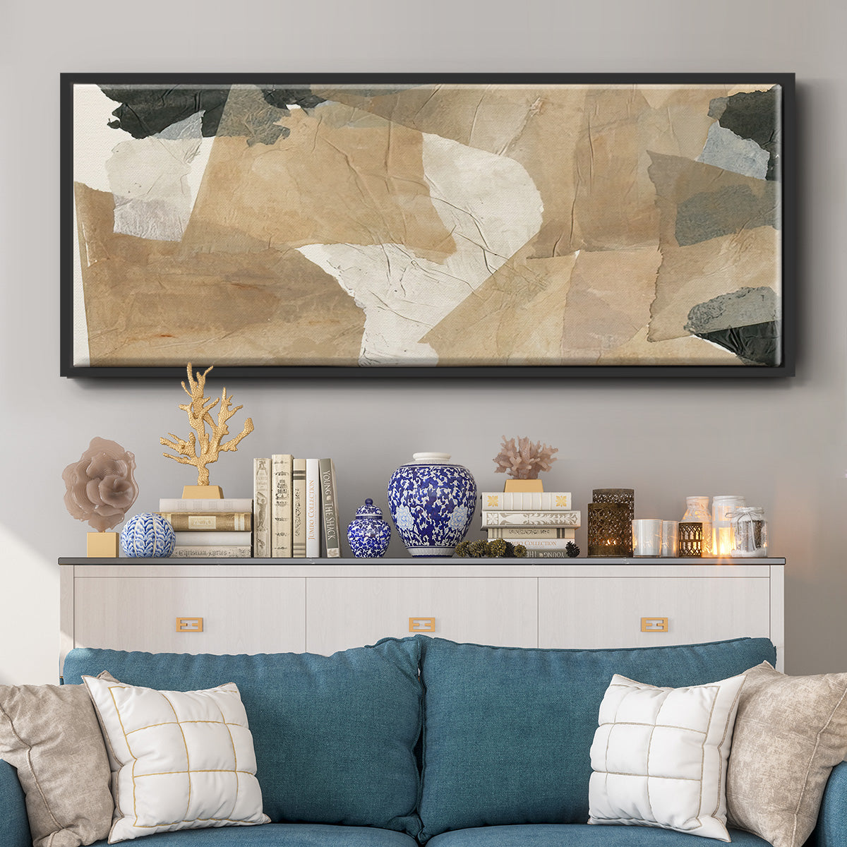 Paper Blur IV - Floater Framed Canvas Print