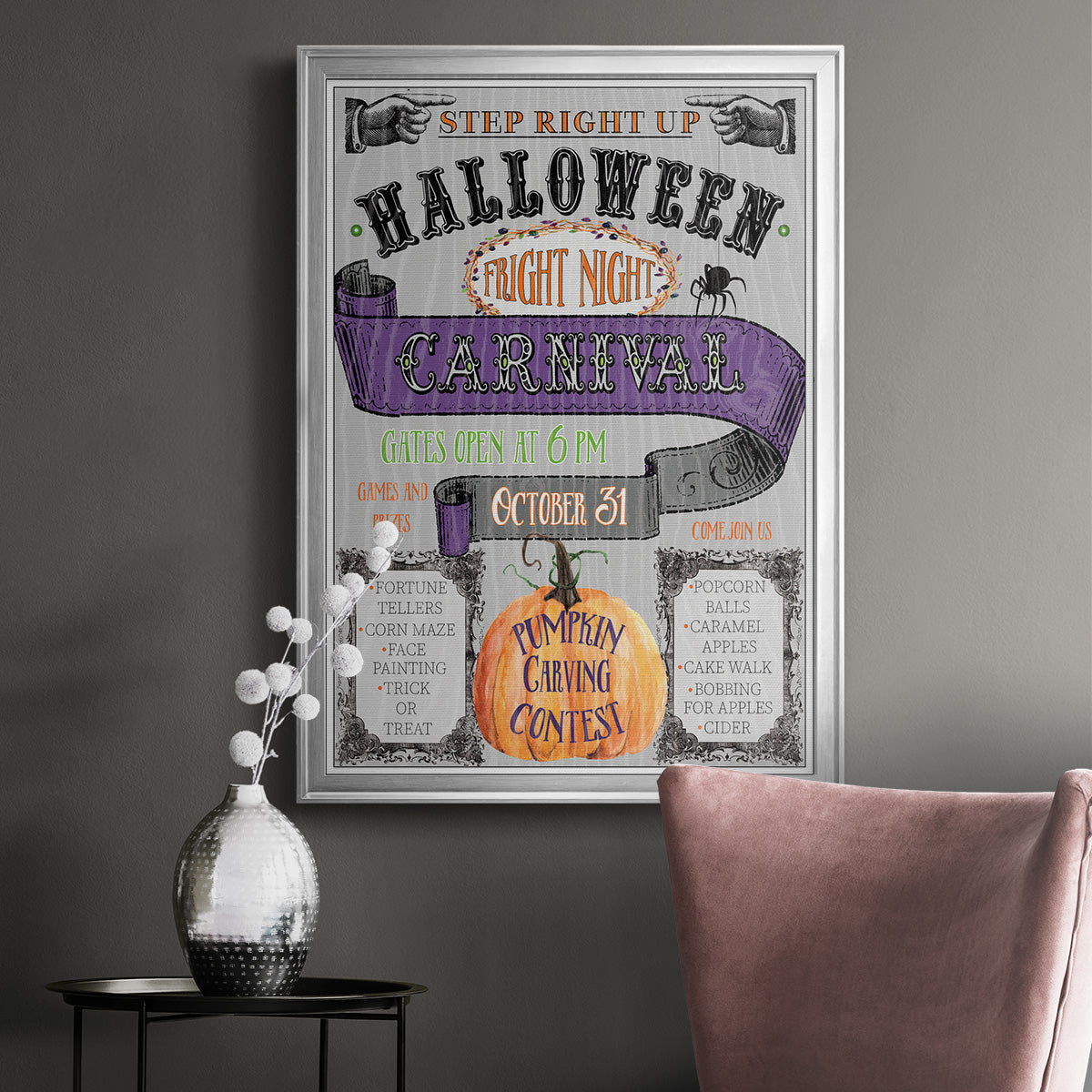 Carnival Sign - Modern Framed Canvas Print