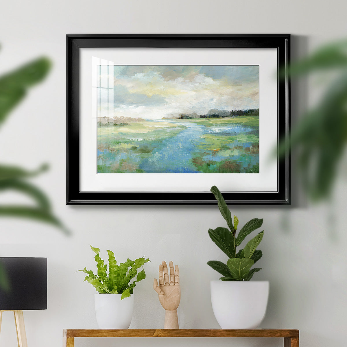 Winding Stream - Modern Framed Art Print