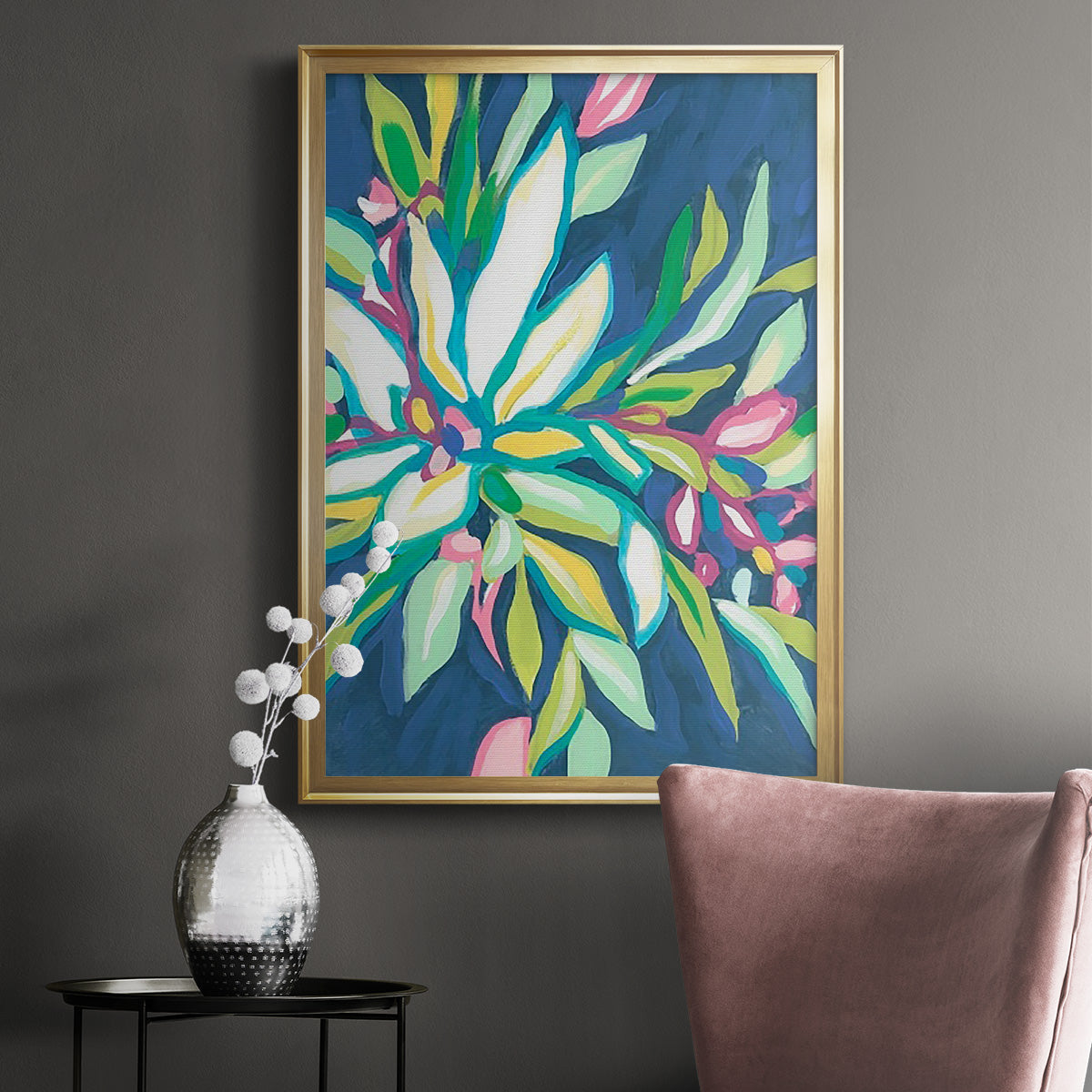 Blue Tropics I - Modern Framed Canvas Print