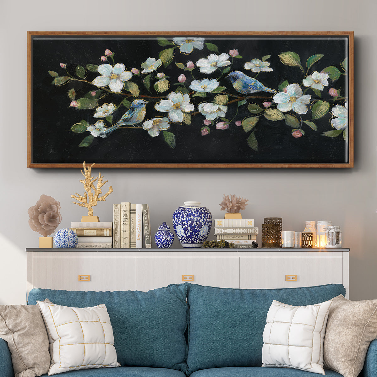 Evening Duet - Floater Framed Canvas Print