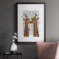 Kissing Giraffes with Birds - Modern Framed Canvas Print