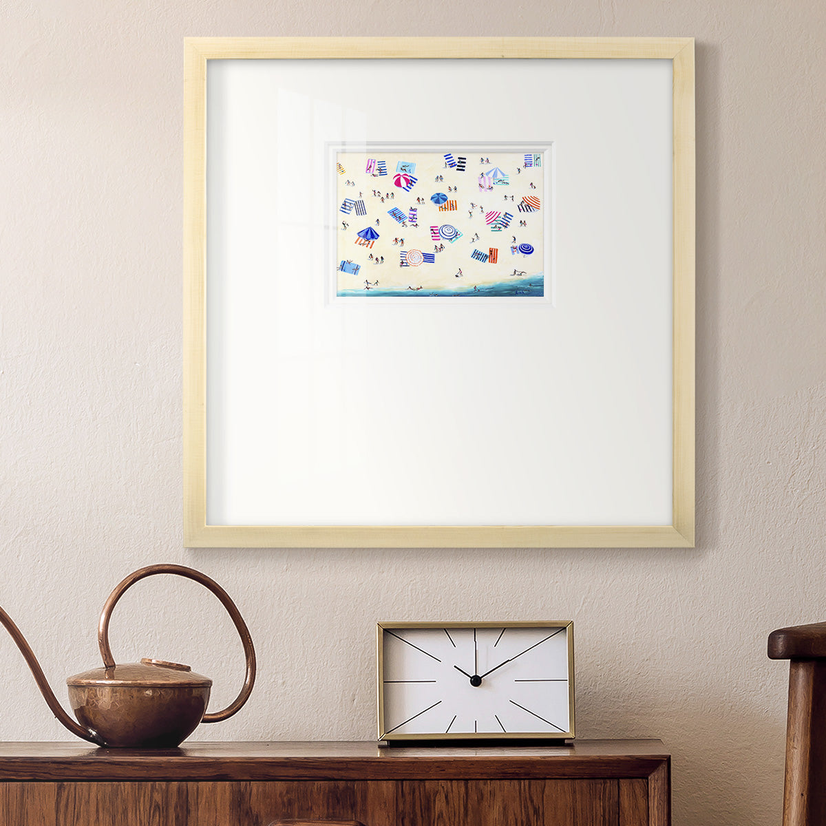 Colorful Beach- Premium Framed Print Double Matboard