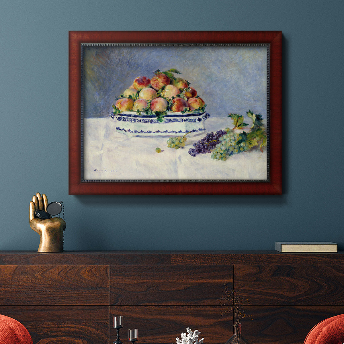 Still Life with Peaches and Grapes Premium Framed Canvas- Ready to Hang