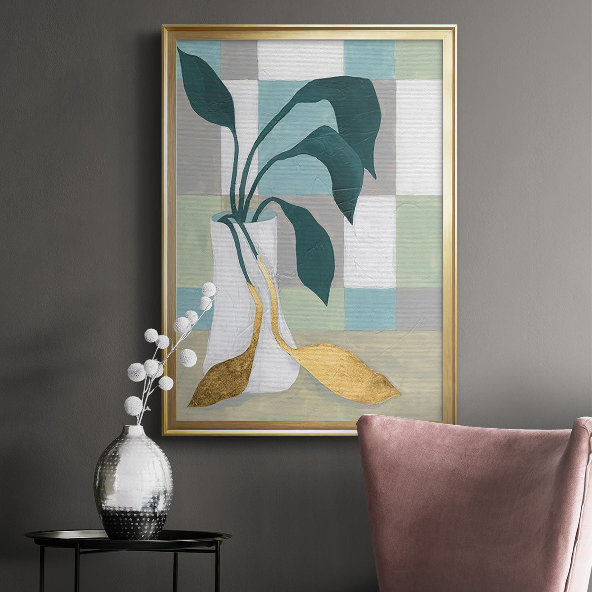 Plant Vased II - Modern Framed Canvas Print