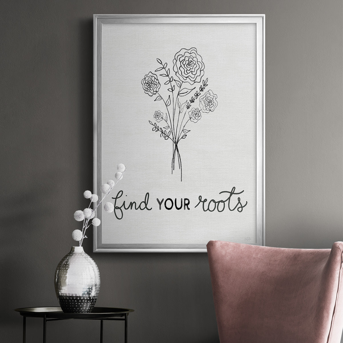 Find Your Roots Sketch - Modern Framed Canvas Print