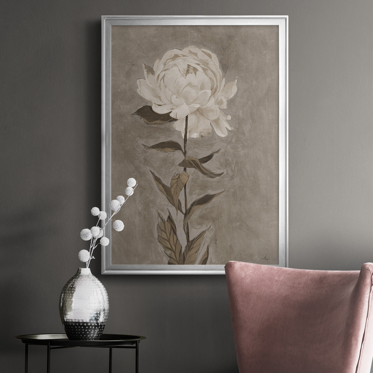 Pretty As A Peony I - Modern Framed Canvas Print