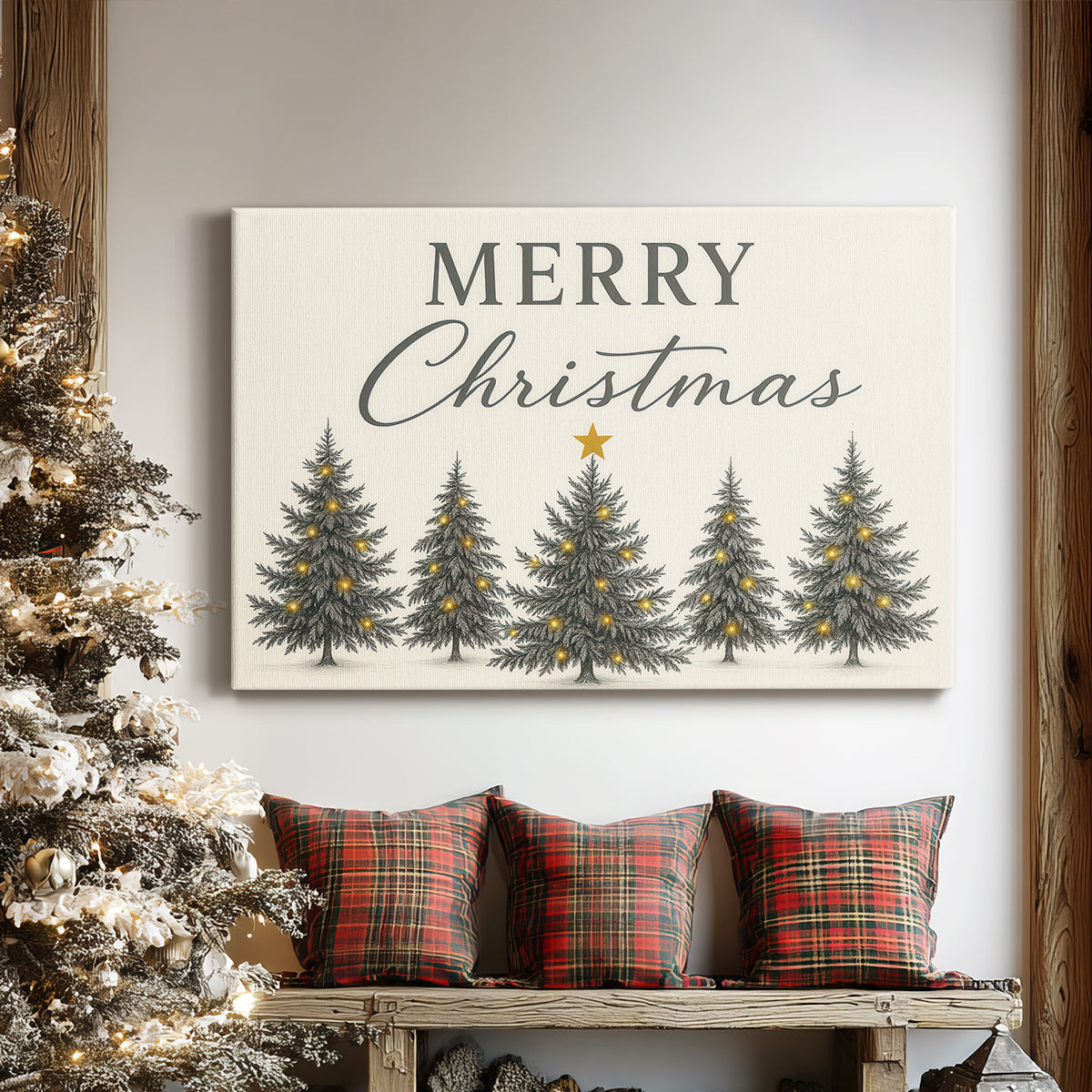 Pearled Wreath of Nativity - Canvas Art Print