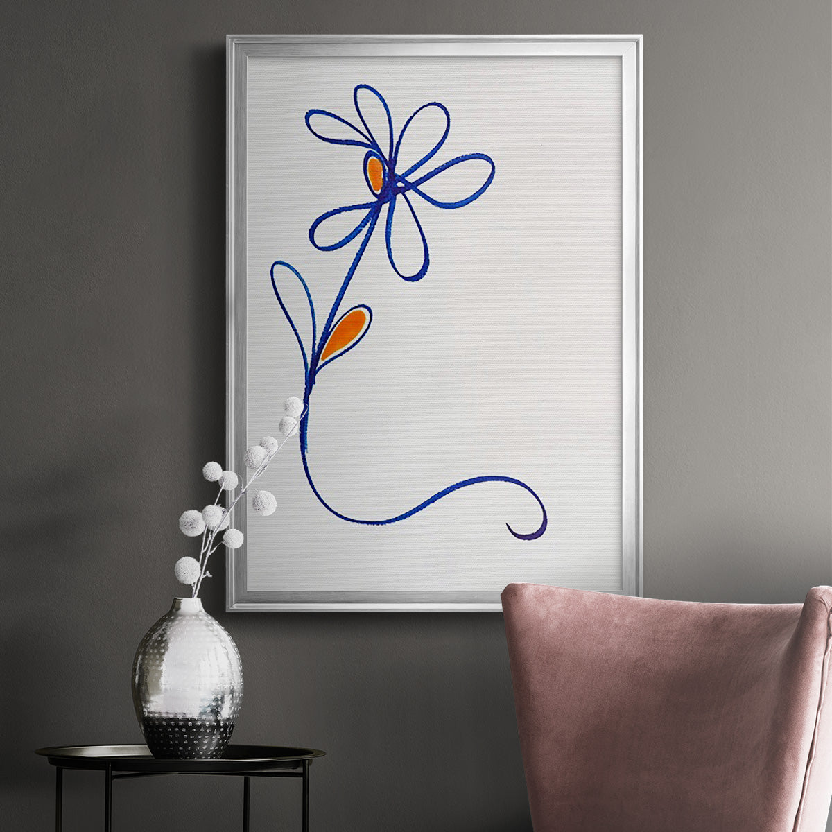 Wobbly Blooms I - Modern Framed Canvas Print