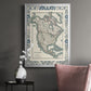 Bordered Map of North America - Modern Framed Canvas Print