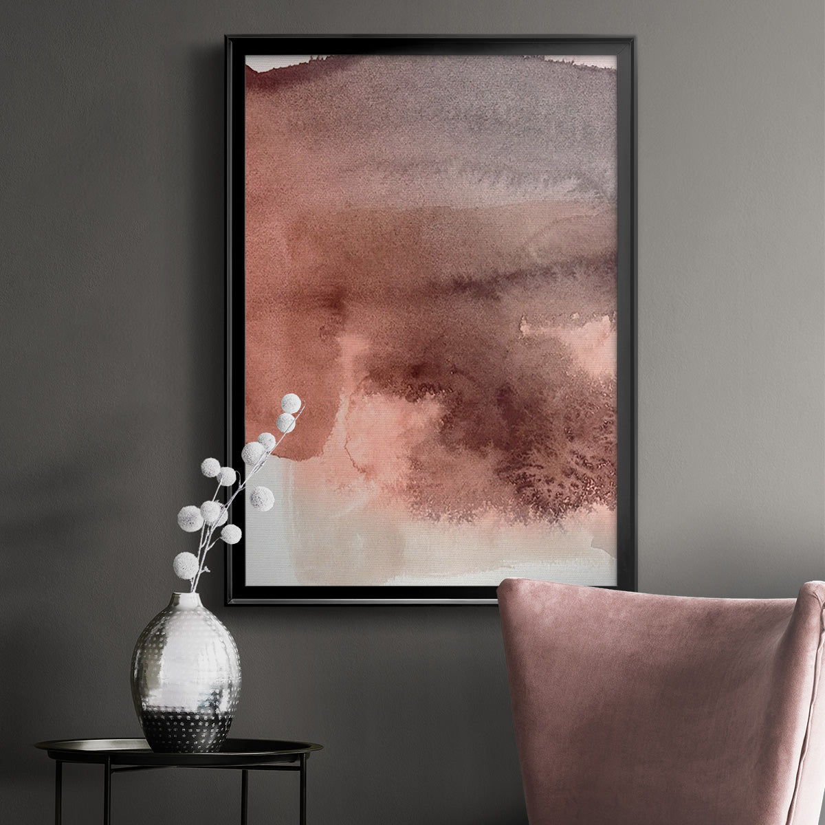 Red Ochre Abstract II - Modern Framed Canvas Print