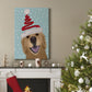 Christmas Golden Retriever and Spring Santa Hat - Gallery Wrapped Canvas