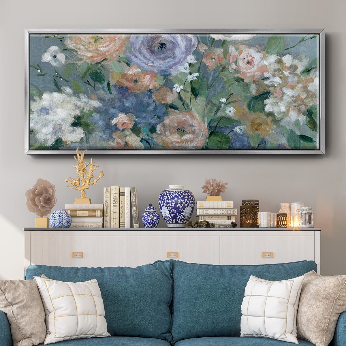 Garden Harmony - Floater Framed Canvas Print