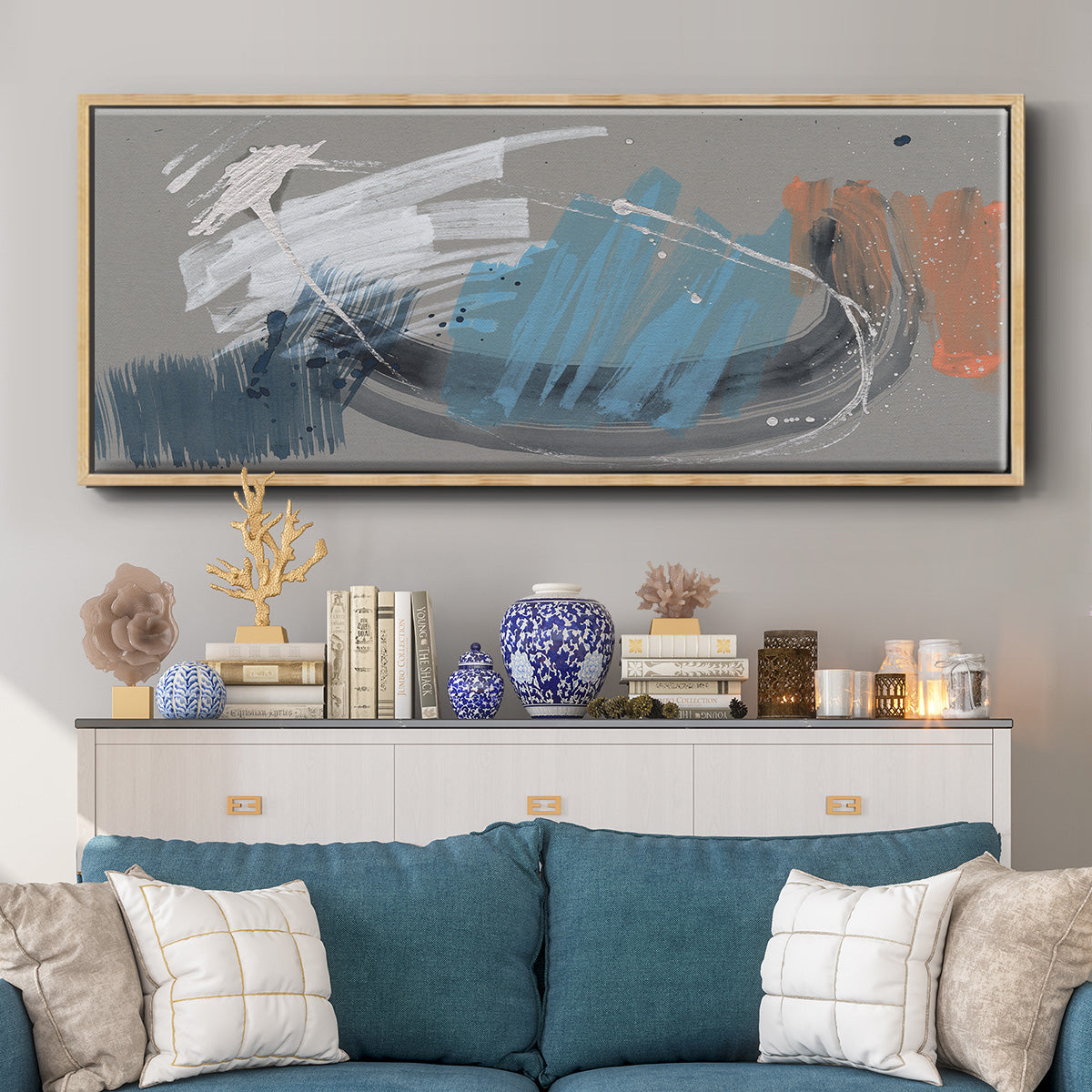 Whimsical Marks I - Floater Framed Canvas Print