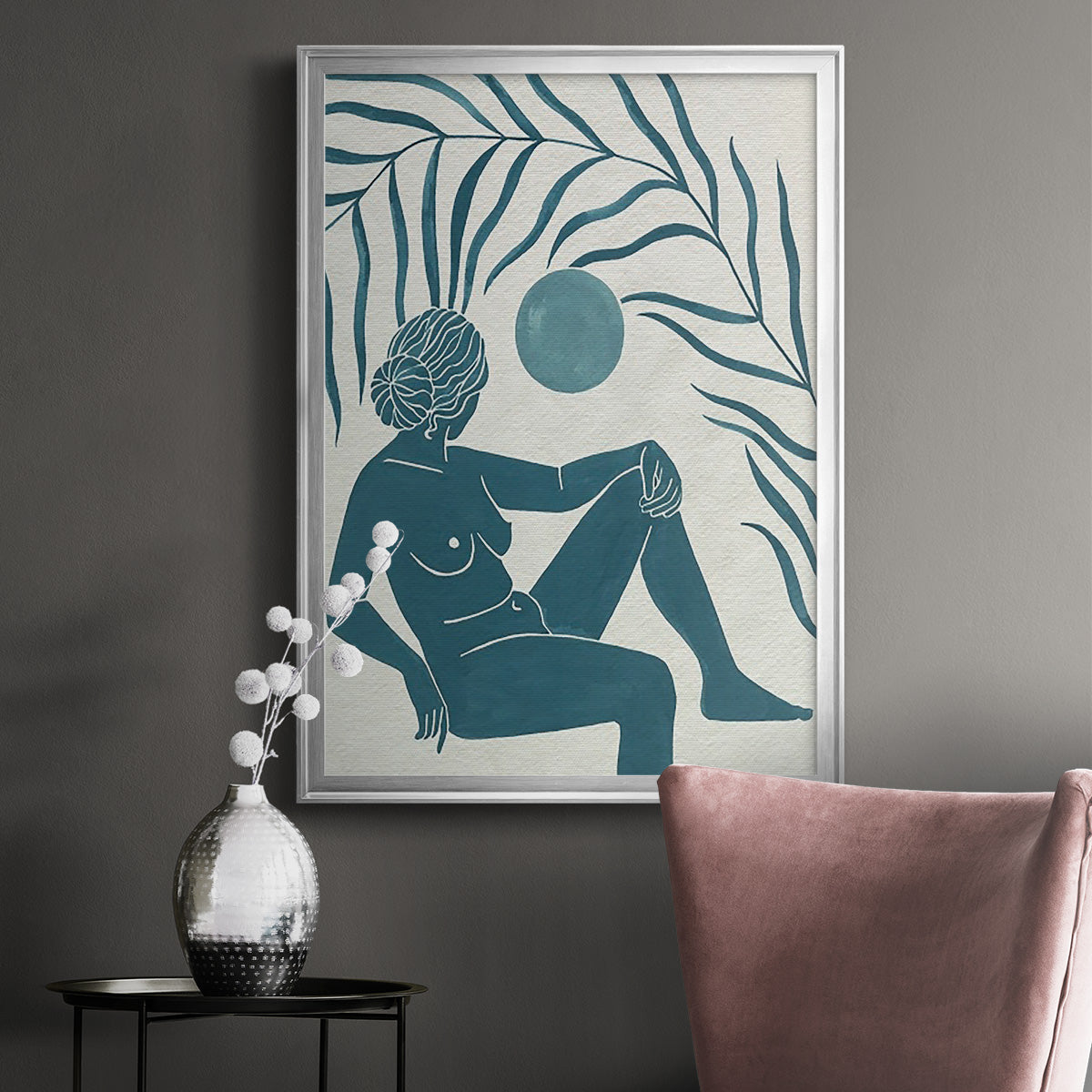 Moon Gazer I - Modern Framed Canvas Print