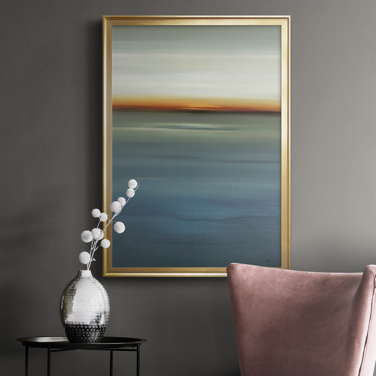 Beside the Blue I - Modern Framed Canvas Print