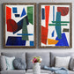 Colorful Shapes III - Premium Framed Canvas 2 Piece Set - Ready to Hang