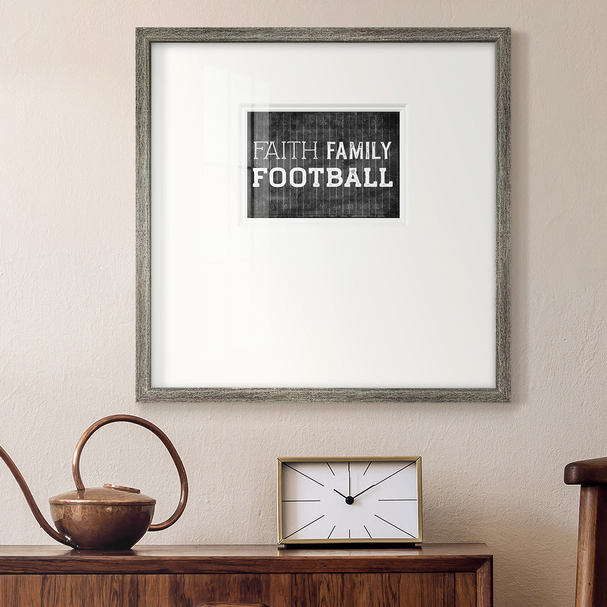 Faith Family Football Premium Framed Print Double Matboard