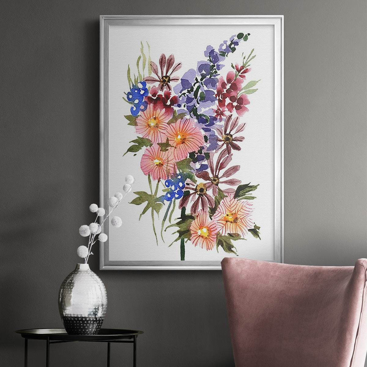 Garden Bouquets III - Modern Framed Canvas Print