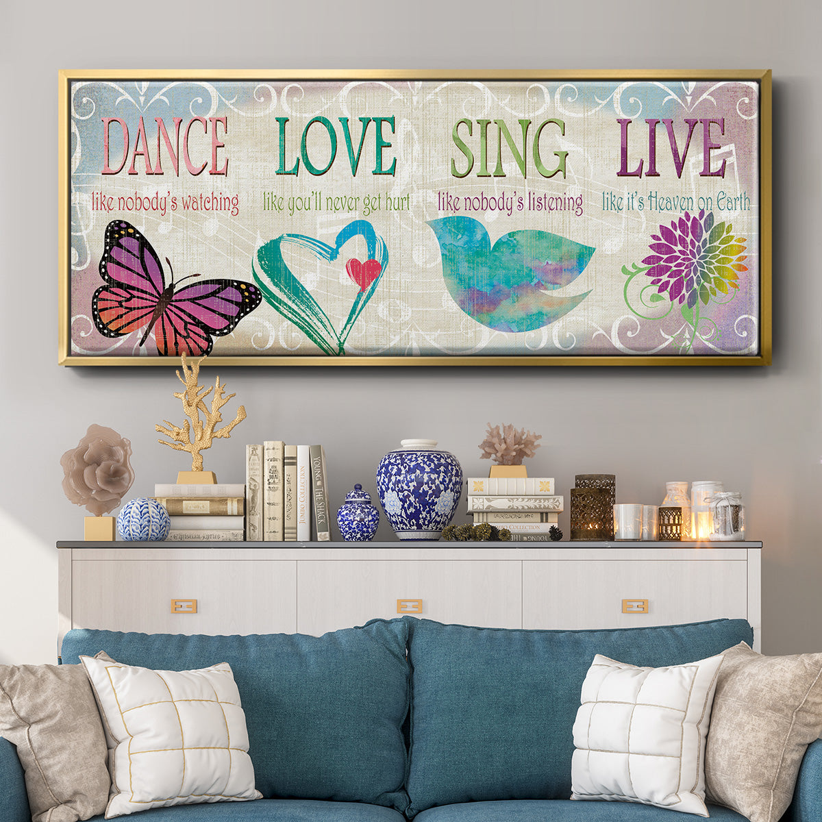 Dance Love Sing - Floater Framed Canvas Print