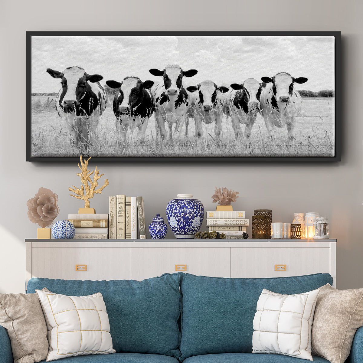 Grazing Pasture - Floater Framed Canvas Print