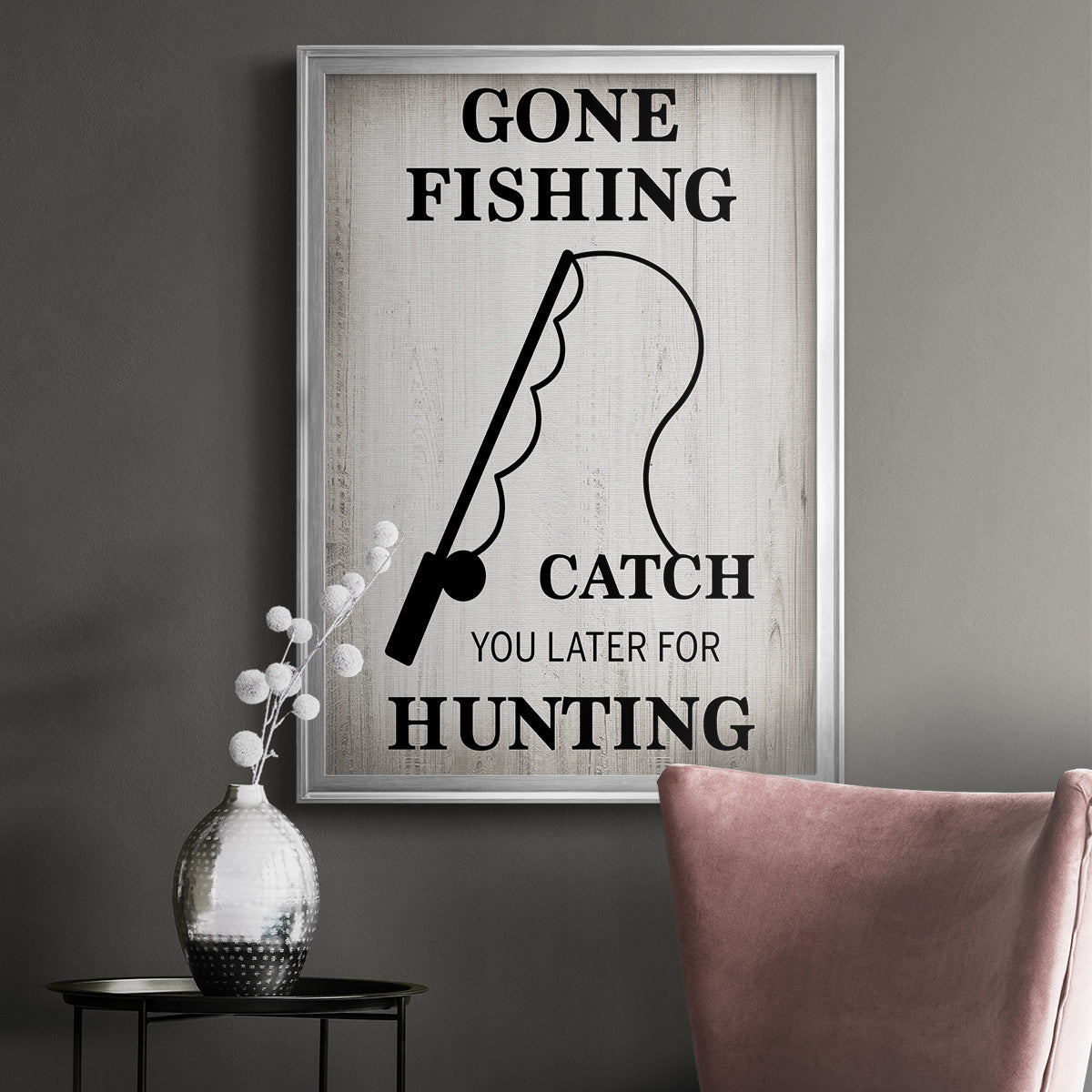 Gone Fishing - Modern Framed Canvas Print