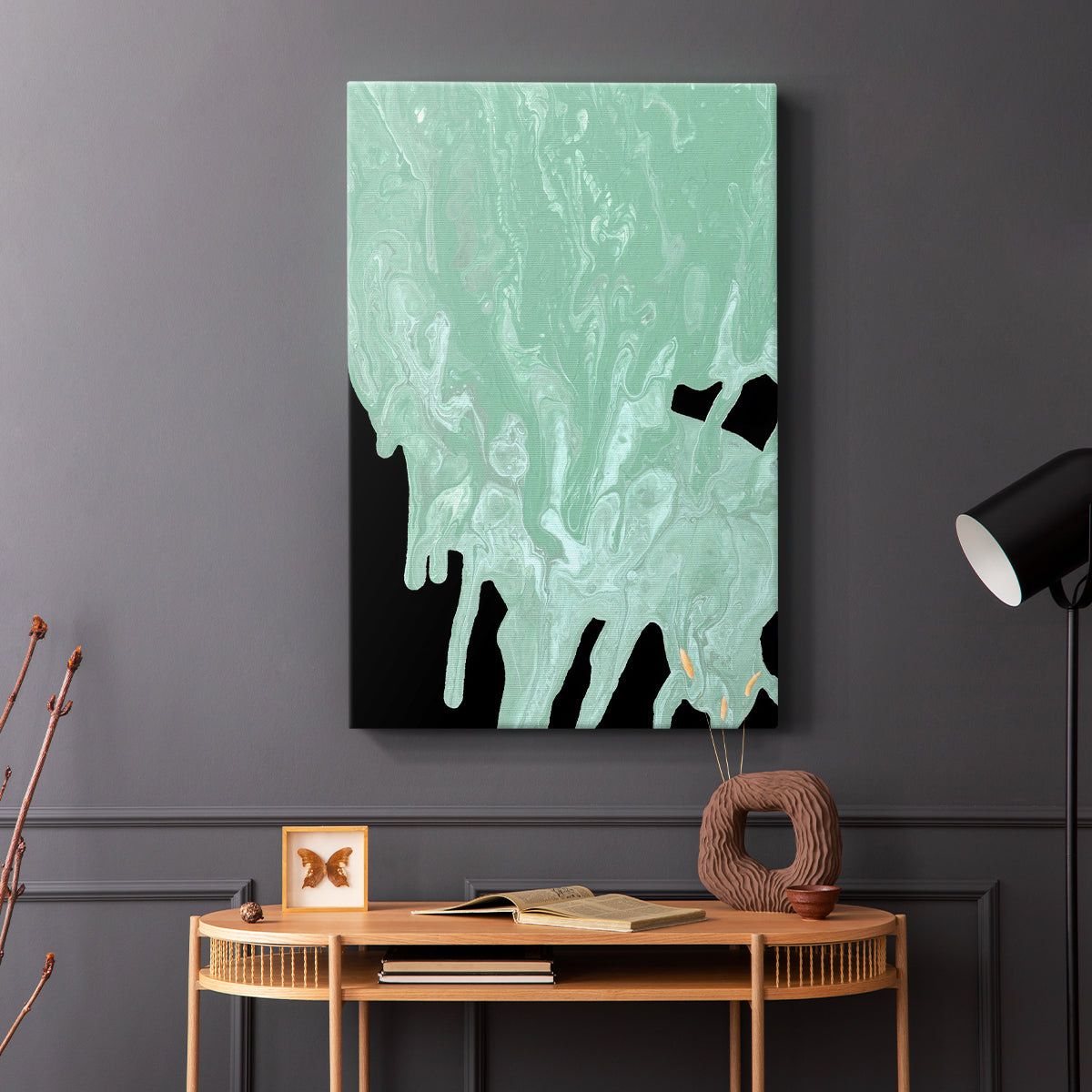 Teal Cascade I - Canvas Art Print